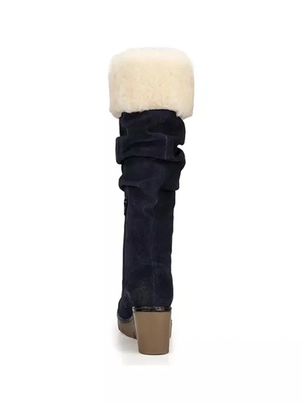 NWOT VINTAGE FOUNDRY COMPANY Arabella Wedge Boots in Navy Suede Size 8